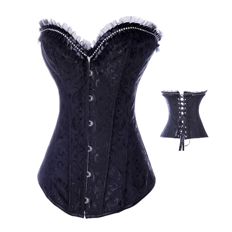 Boning Corset Steel - 여성용 신상 라인석 코르셋 풀 스틸