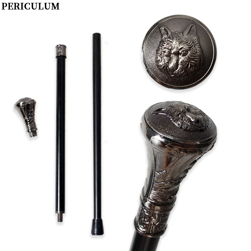 Detachable Cosplay Prop - 앤틱 실버 늑대 머리 조각 장식