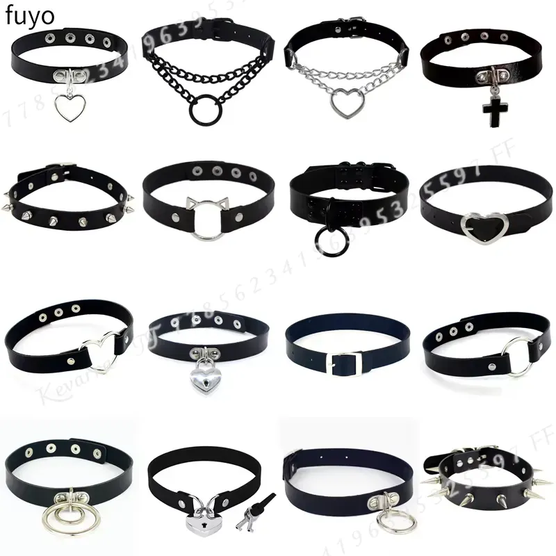 섹시한 펑크 가죽 초커 칼라 본디지 코스프레 고스 주얼 - Magnetic Clasp Cosplay 리뷰 및 가격