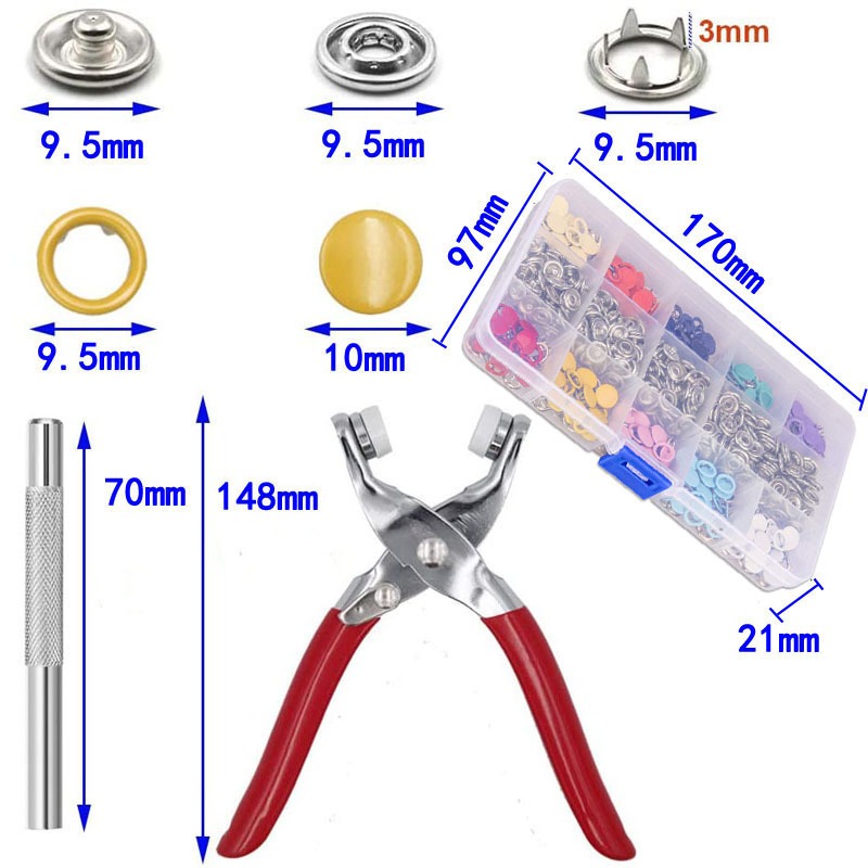 100세트 스냅 플라이어 자동 그로밋 아일렛 플라이어  - Snap Fastener Set 리뷰 및 가격