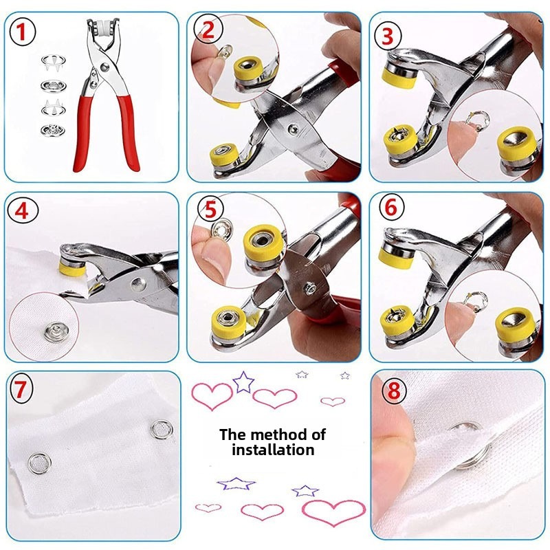100세트 스냅 플라이어 자동 그로밋 아일렛 플라이어  - Snap Fastener Set 리뷰 및 가격