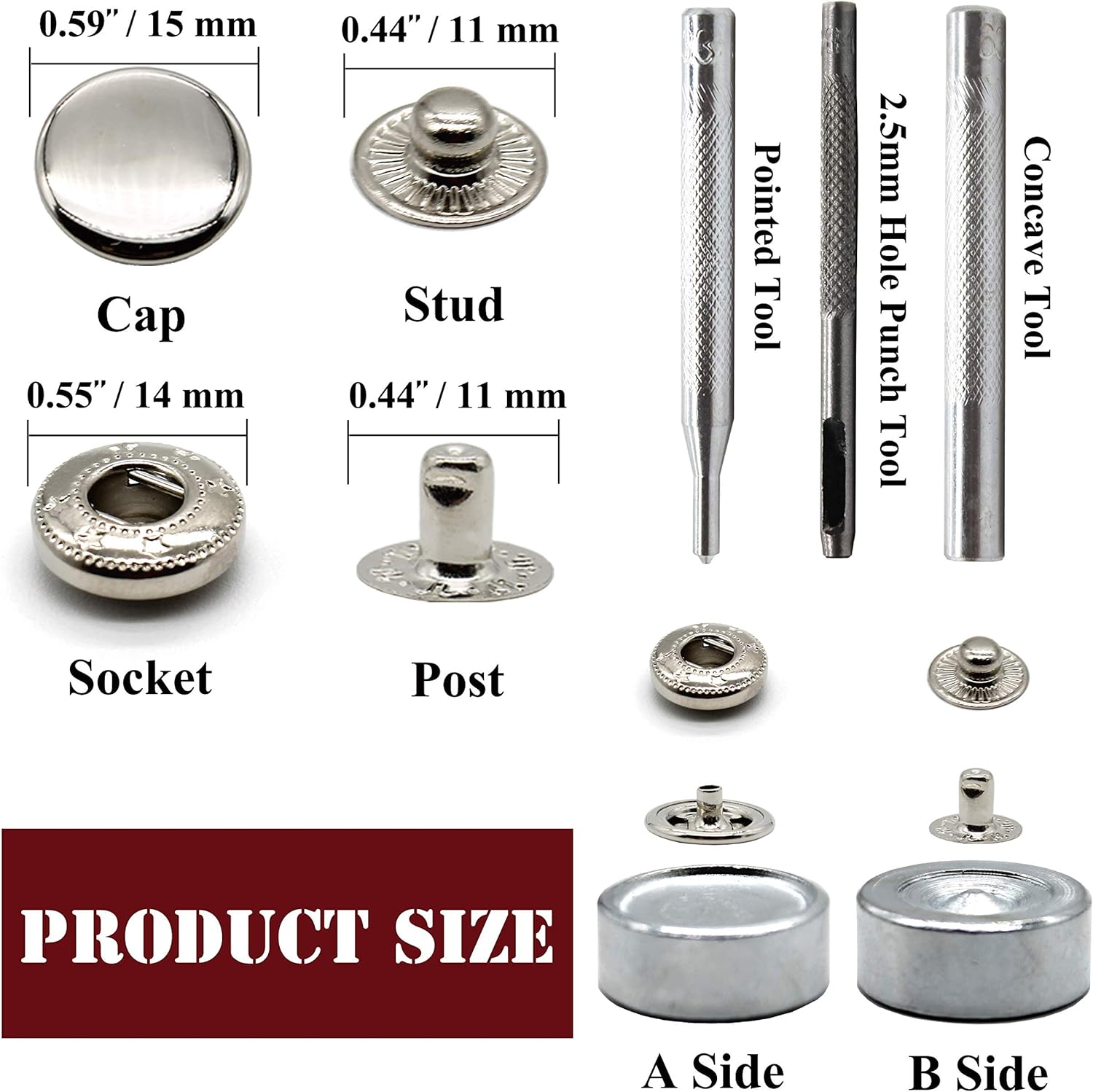 12세트 프리미엄 황동 헤비듀티 가죽 스냅 패스너 키트 - Snap Fastener Set 리뷰 및 가격