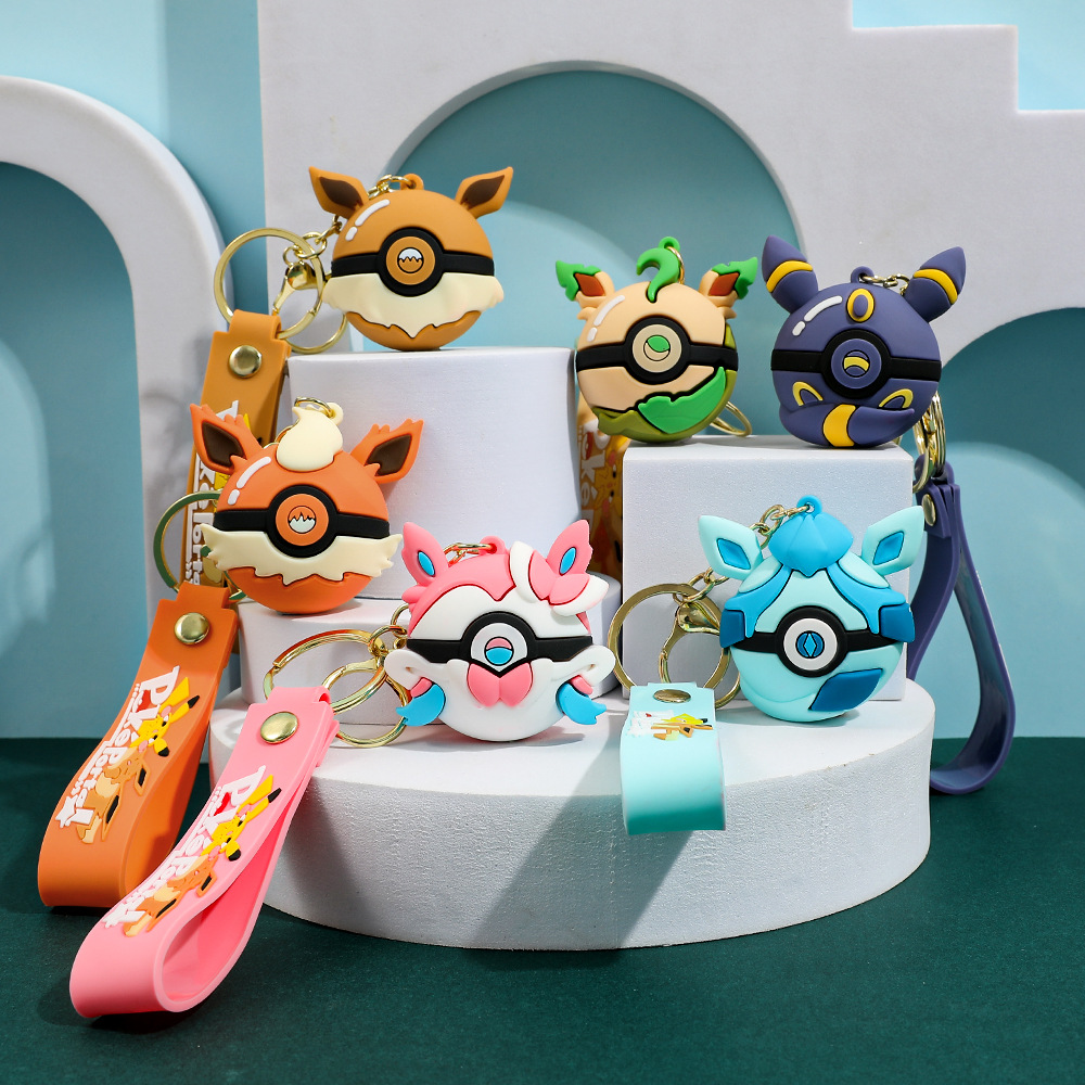 6pcs 피카추 만화 키 체인 Glaceon 엘프 볼  - Pokeball Cosplay Prop 리뷰 및 가격