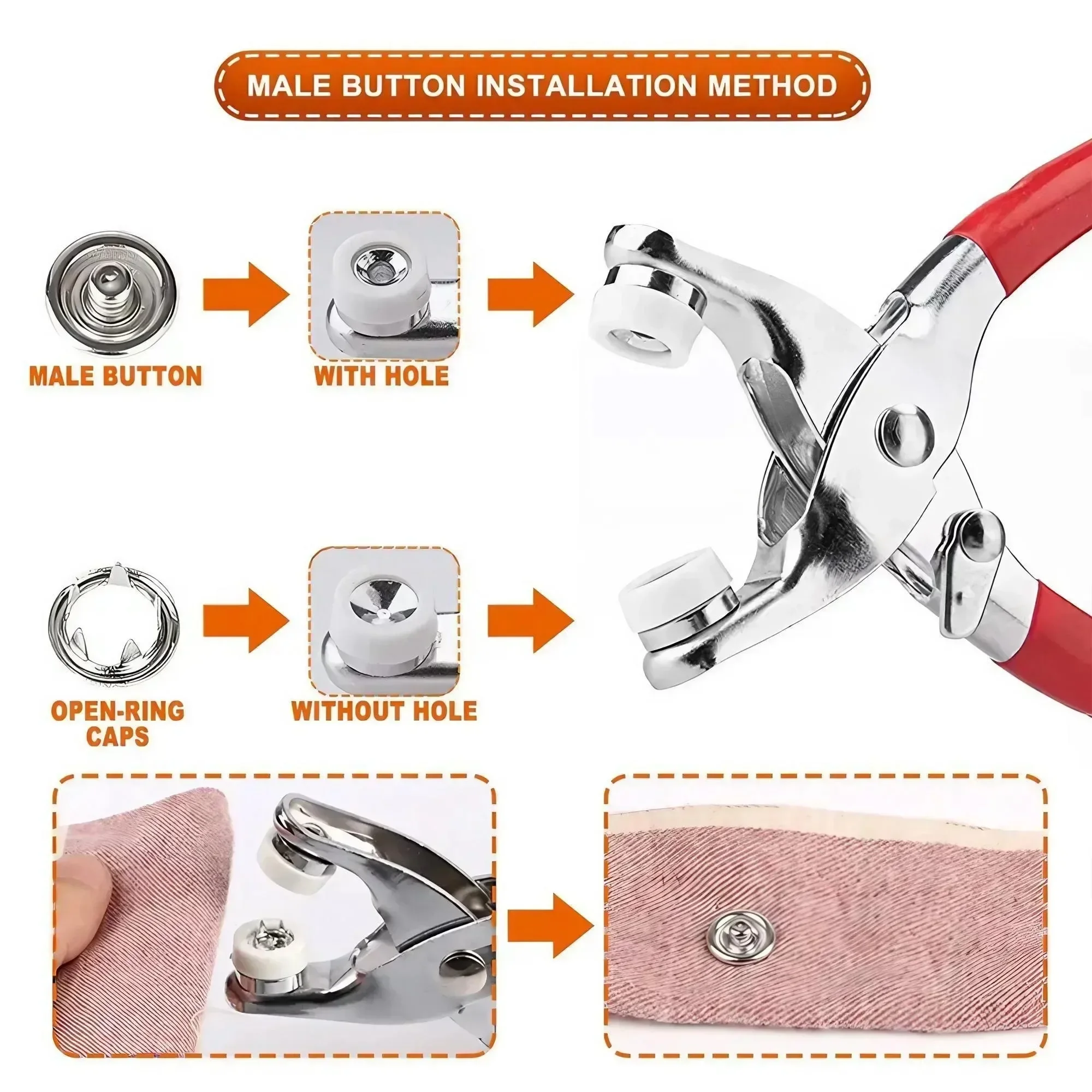 1세트 201개 수동 프레스식 무봉제 5구 버튼 설치  - Snap Fastener Set 리뷰 및 가격