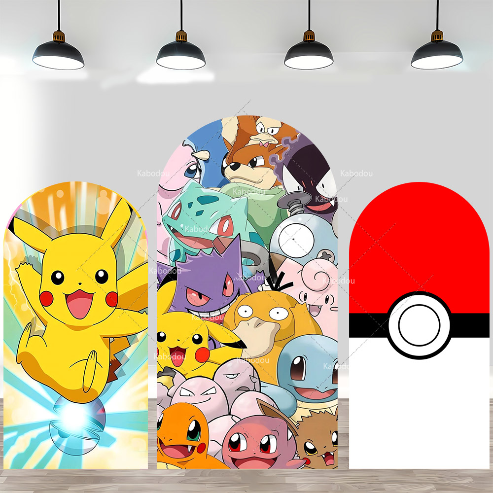 포켓몬 피카츄 배경 아치 커버 소년 소녀 생일 파티 배 - Pokeball Cosplay Prop 리뷰 및 가격